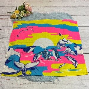 LUSH Organic Cotton Vibrant Penguin Print Scarf